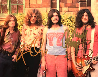 Jimmy Page, Robert Plant: Signed 8x10'' LED ZEPPELIN Original Autographs w/COA
