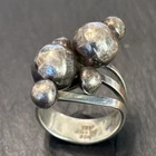 House Of Bangles Mexico Sterling Silver Hammered Baubles ring Vintage Size 8