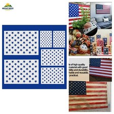 6 Pieces 50 Star Stencils for American Flag Plastic Star Stencil Template for Pa