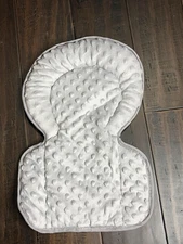 Infant Car Seat Stroller Head Body Support Insert Minky Dot White Gray Newborn