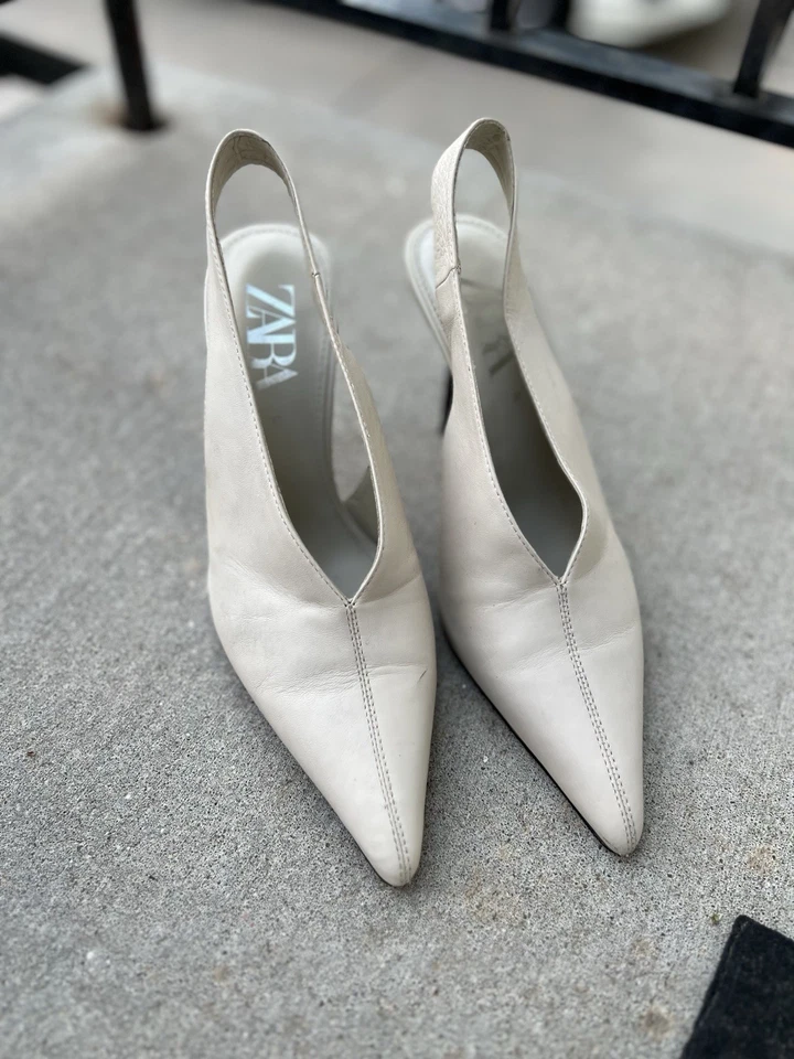 Salto ZARA creme tamanho 37 - Imagem 2 de 4
