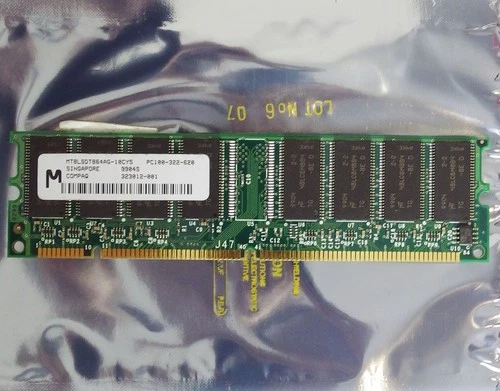 Micron MT8LSDT864AG-10CY5 64MB PC100 CL3 168-pin DIMM SDRAM