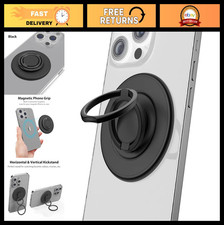 Magnetic Phone Grip Ring Holder for MagSafe - Adjustable Kickstand, Wireless Cha