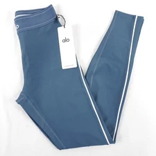 Alo Yoga Airlift High-Waist Suit Up Leggings In Bluestone/White Women's Size S