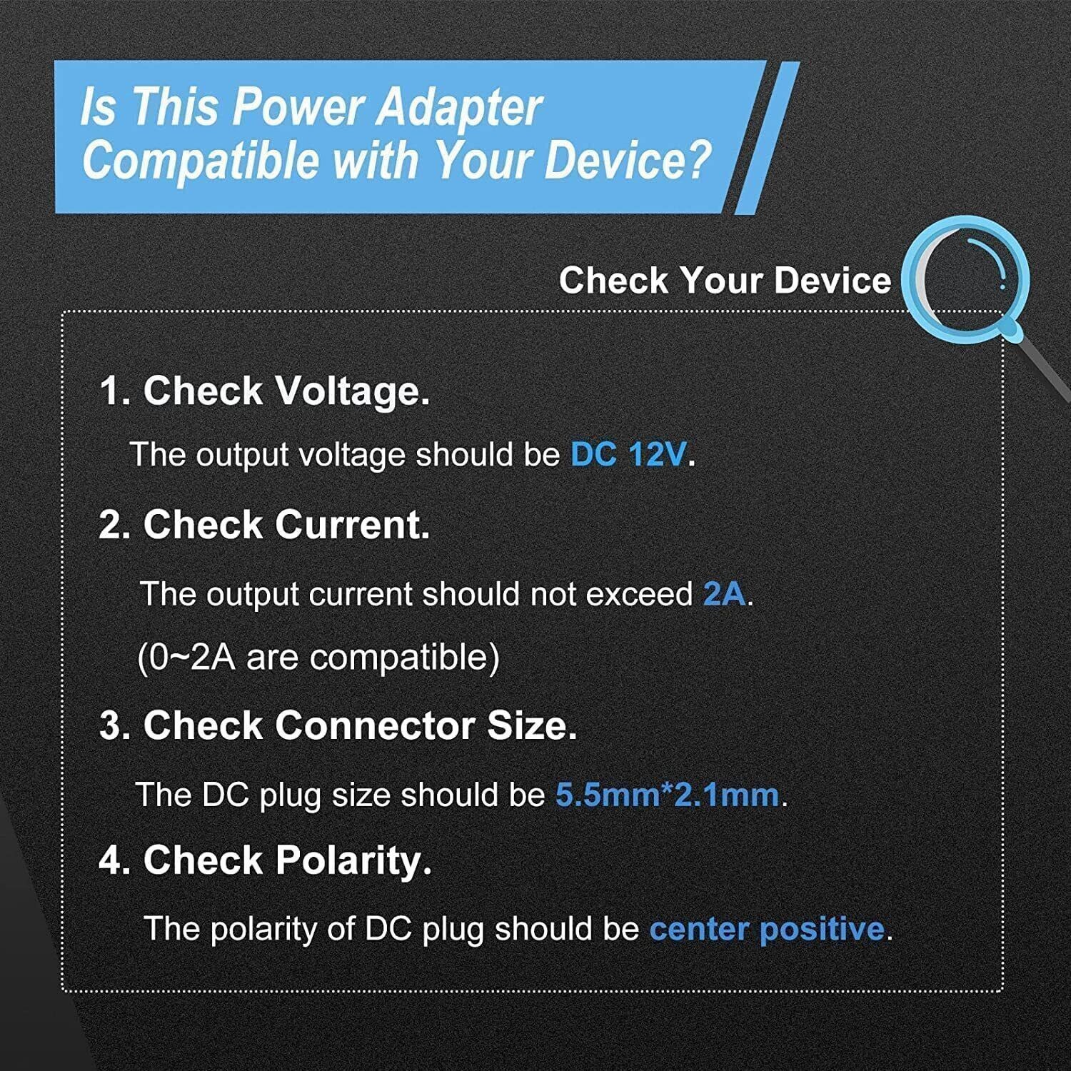 Power Supply Adapter AC/DC 12V 1A 2A for Security Camera CCTV / LED Strip Light
