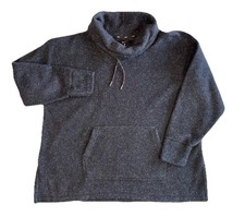 Nike Fleece Cowl Neck Pullover Top Women  s Medium Oversized Black Sweatshirt