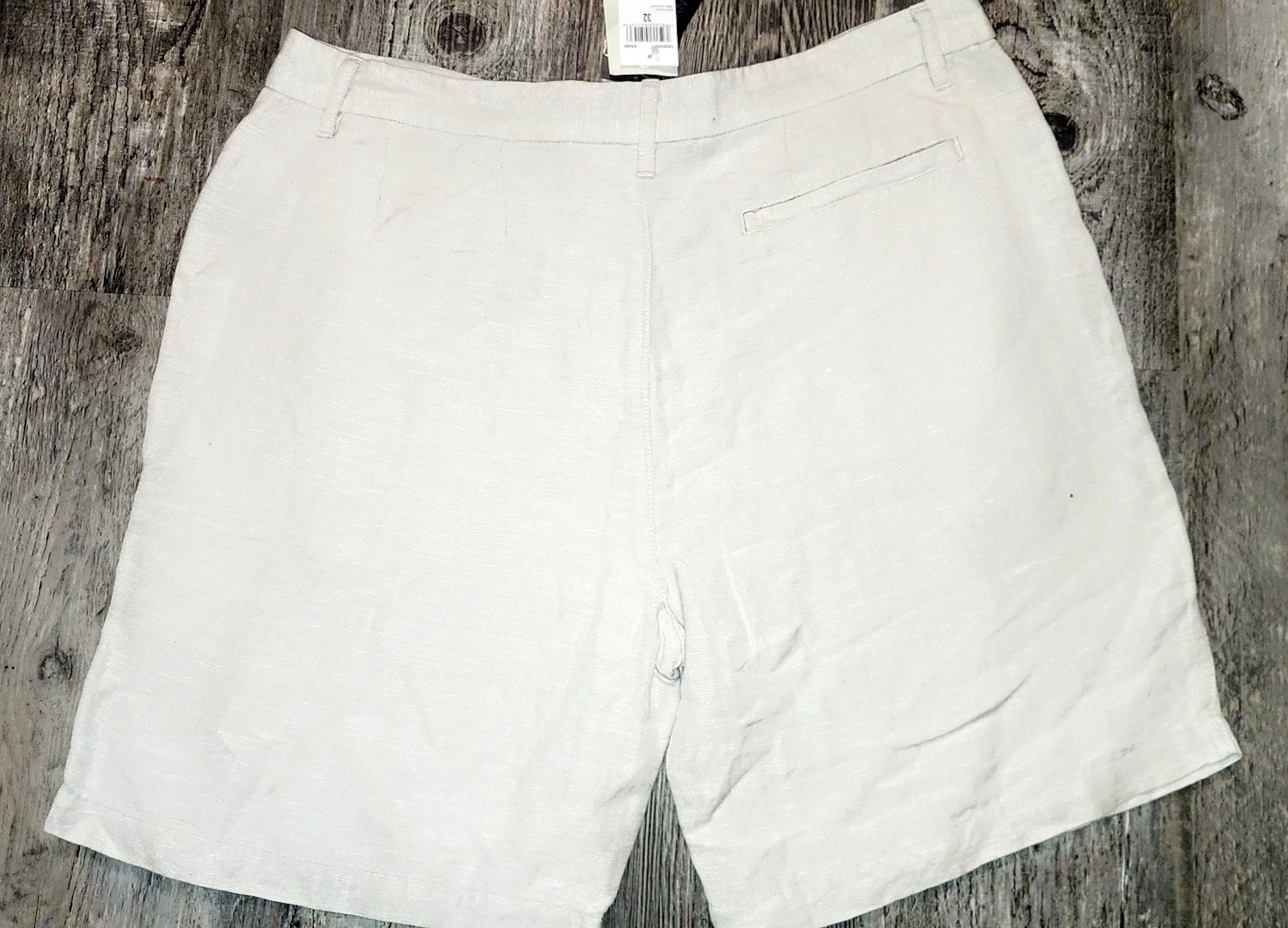 Khaki Magaschoni Man Linen Blend Shorts Men Size 32 NWT