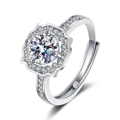 Verlobungsring 925 Silber plattiert Damen Ring Stein Solitär Zirkonia Ehering - Bild 1 von 4