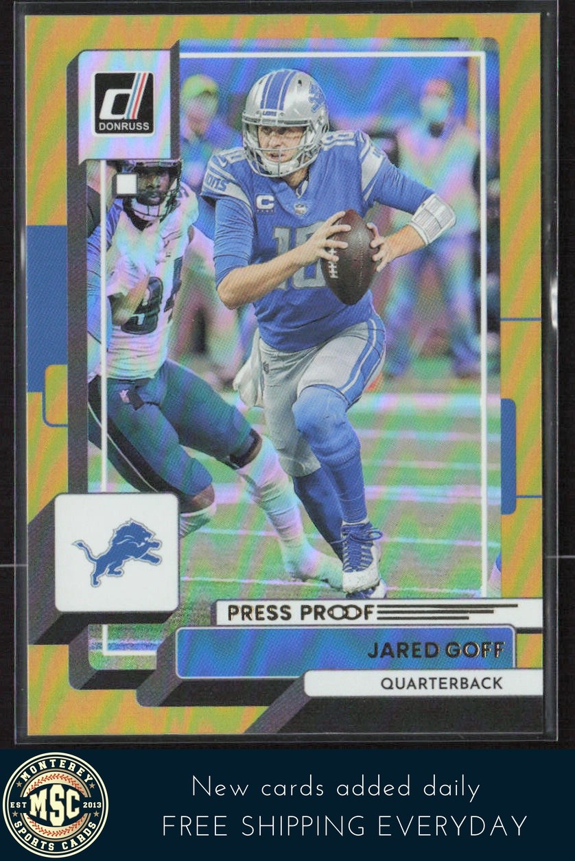 Jared Goff 2022 Donruss Premium Press Proof MINT Gold #88 Detroit Lions