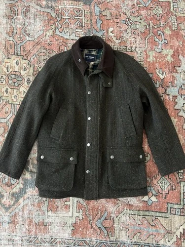 Atorie Wool Tweed Herringbone Olive Barn Jacket Size 2XL(Fits Like XL) - product listing photo