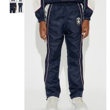 Fashion Nova Nylon Track Pants Style Navy Elastic Waist Windpant NWT Sjze 12/14