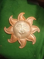Metal Art Smug Faced Majestic Sun Disc Wall Plaque 13"