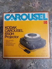Vintage Kodak Carousel 650H Slide Projector/tray Original Box  Manual w/remote