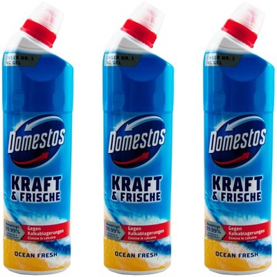 Domestos WC Gel Kraft & Frische Ocean Fresh 3 x 750ml Toilettenreiniger