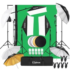 Digital Photography Lighting Kit 3 Softbox 5 Umbrella Backdrop Equipment w/stand