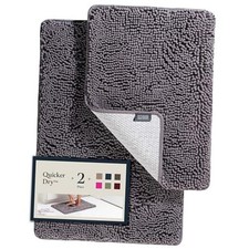 Bathroom Rugs Sets 2 Piece- Plush Bath Mat 2 Piece Set  24x17  30x20 01 Gray