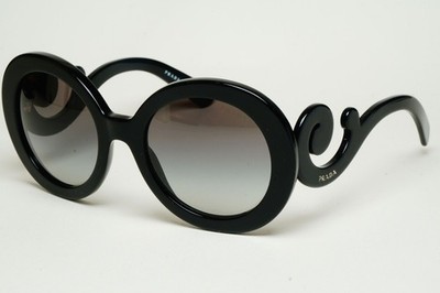 Prada Sunglasses Baroque Swirl Black Round PR27NS SPR 27N 1AB-3M1