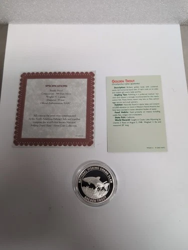 Golden Trout National Fishing Grand Slam 1 oz .999 Silver Round proof Coin