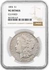 1894 $1 Morgan Silver Dollar NGC VG Details Cleaned Circulated Key Date Coin