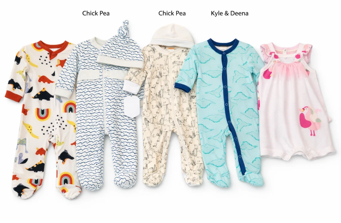 Baby Girl 0-3 Months Clothing Lot 9 Pieces – Chick Pea- New