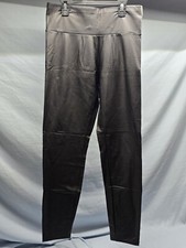 NWT Women's Shein Leggings L Black Skinny Faux Leather Pull On