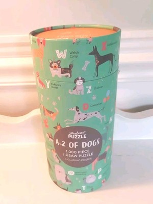 Professor Puzzle A-Z of Dogs 1,000 Piece Jigsaw Puzzle & Poster. New/Sealed 