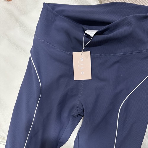 Wilo Sports Track Pants  Anthropologie Padded Navy/Orange $106 - Picture 2 of 9