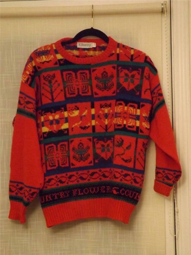 Kilkenny Red Wool Sweater Size Small Medium - Picture 1 of 4