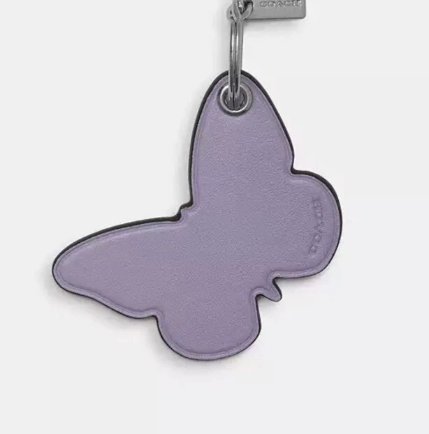 NUEVO CON ETIQUETAS Coach Bolso Mariposa Dije Llavero Plata/Violeta Claro CR903 Foto 2 de 4