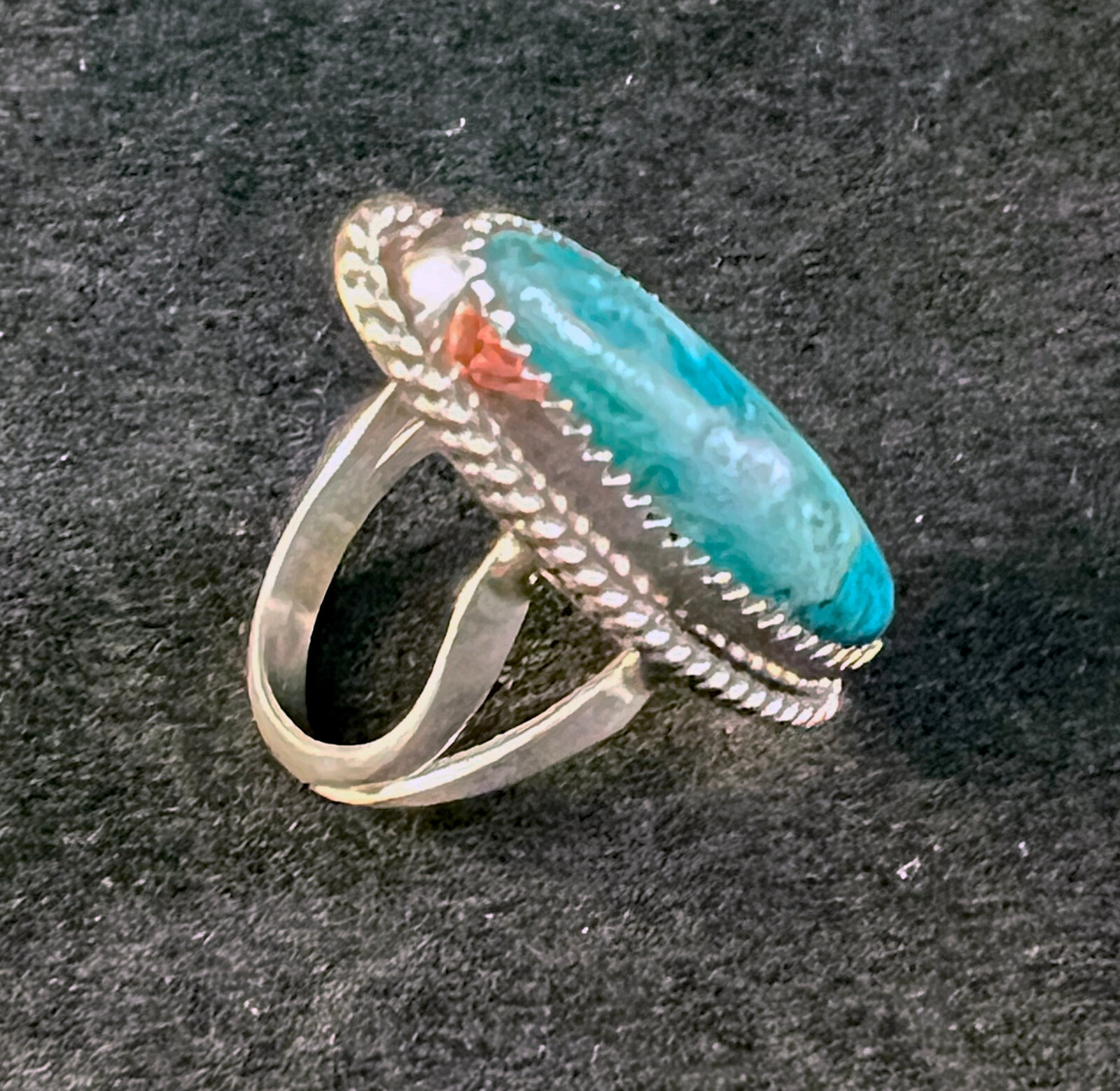 Vintage Navajo Turquoise & Sterling Silver ring signed "B" size 6 | eBay