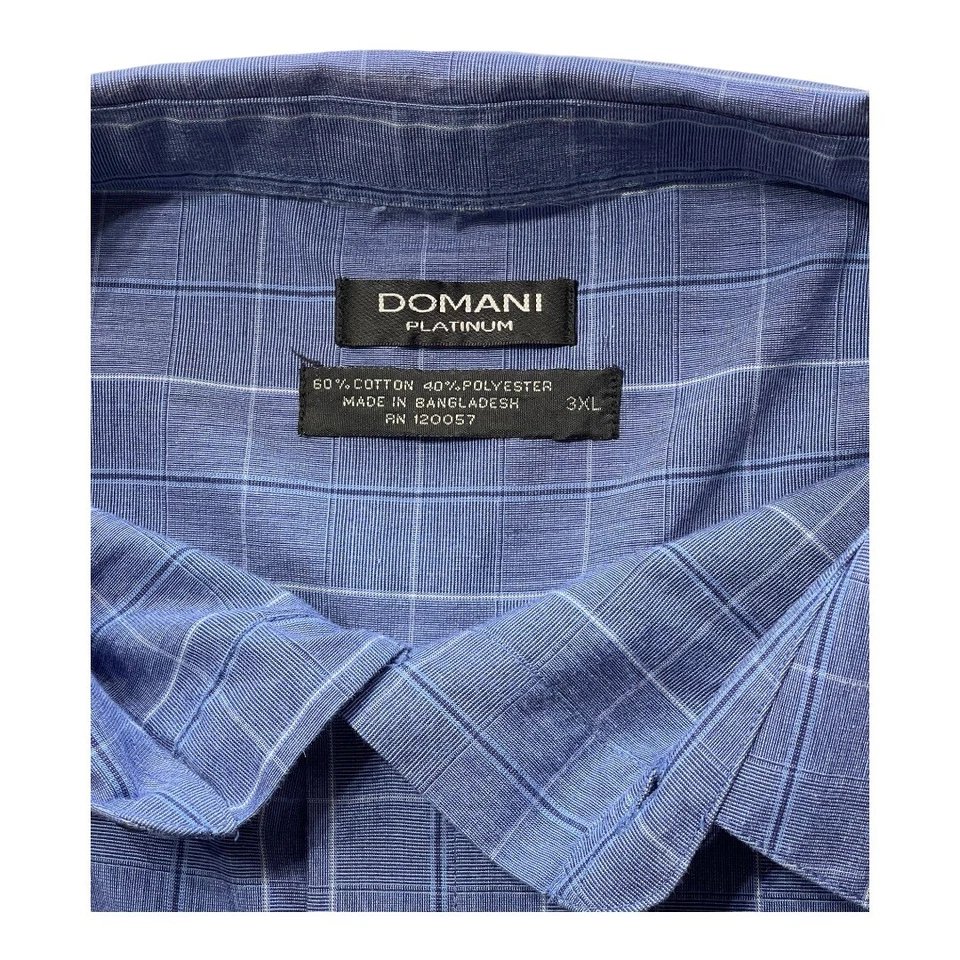 Men’s Long Sleeve Button Down Shirt 3XL Blue Work Church Dinner Classic Fit Big - Image 2 of 4