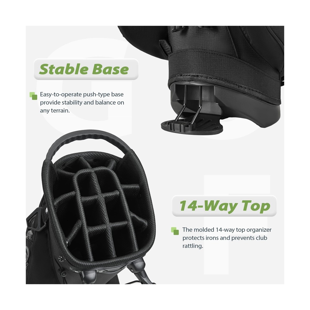 GoHimal 14-Way Golf Stand Bag, Golf Bag with Stand - Lightweight
