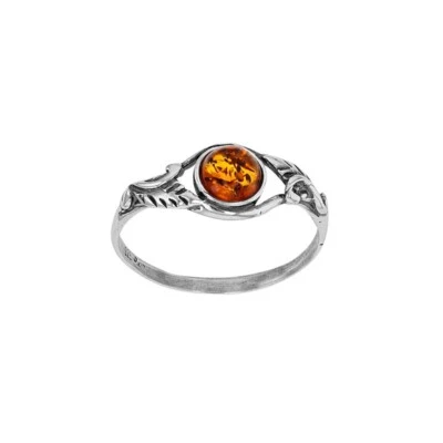 Zauberhafter Bernstein Ring mit Fassung aus gealtertem 925 Silber - Magisch - Bild 1 von 4
