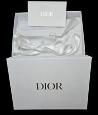 Authentic CHRISTIAN DIOR Empty White Pebbled Gift Box Tissue Ribbon 12.5X9X4.5