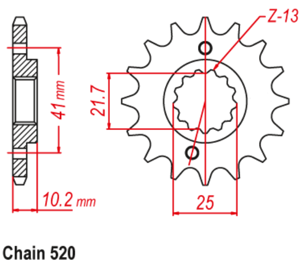 LOPOR 520-15T Motorcycle Front Sprocket For Derbi Road 659
