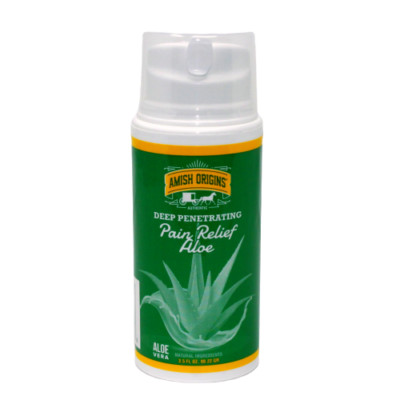 Amish Origins Deep Penetrating Pain Relief Aloe 3.5 oz Pump Arthritis Restless 