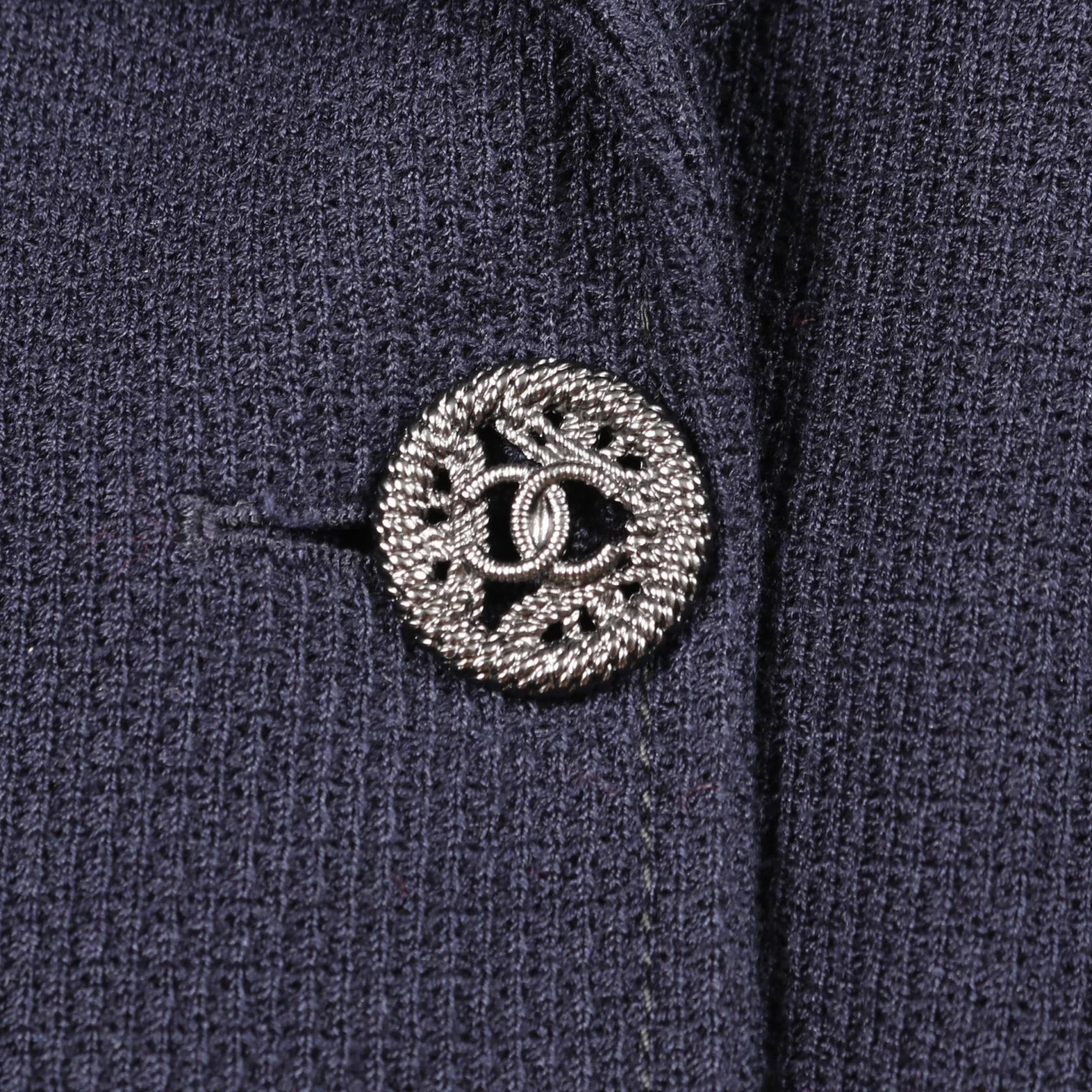 CHANEL Giacca Sartoriale P47510V35226 Cotone Navy Usato Donnaa Ta 36 CCco