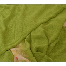 Sanskriti Vintage Sarees Green Pure Georgette Silk Printed Sari 5Yd Craft Fabric