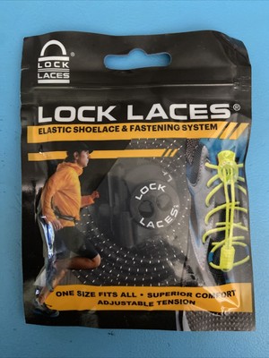 Lock Laces Elastic Shoelace & Fastening System One Size Black No Tie ...