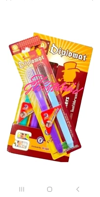 Diplomat Original x 2pcSmokers Extra Hard Bristle Innovative Design ToothBrush.