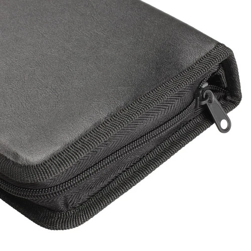 80 Disc CD Holder DVD Case Storage Wallet VCD Organizer PU Leather Zipper Bag - Picture 5 of 6