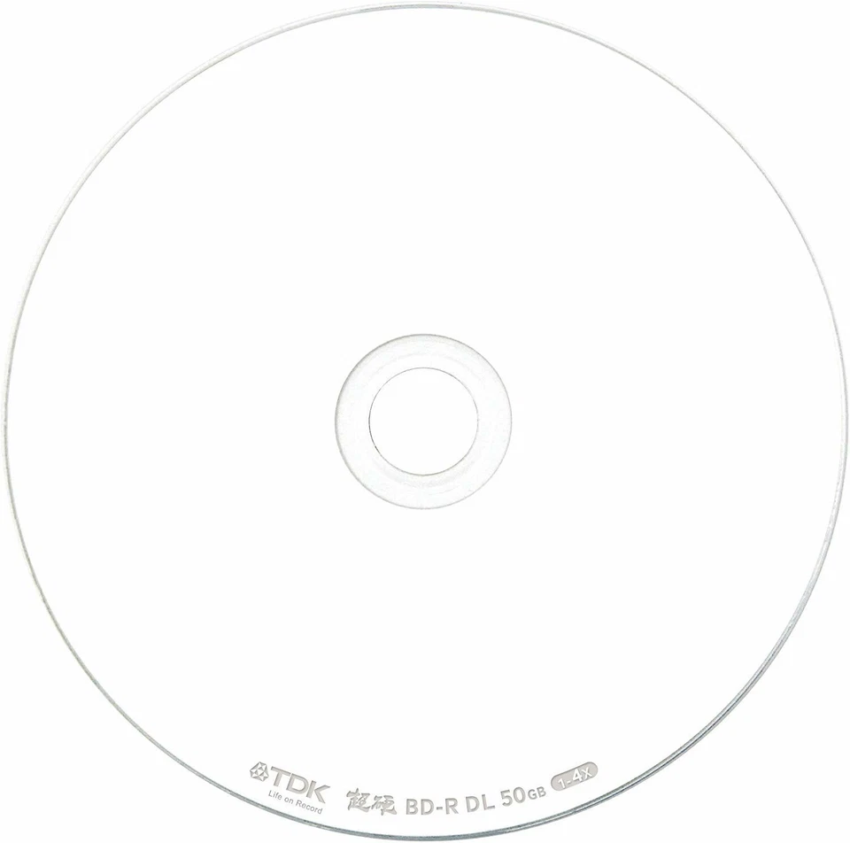 TDK Blu Ray Discs 50 GB BD-R DL 4x Speed High Grade Bluray Dual Layer 10 PACK - Image 2 of 3