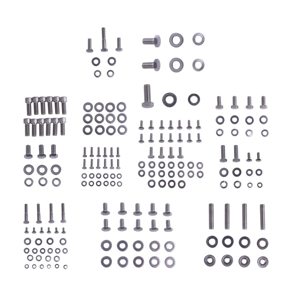 SBC SMALL BLOCK FOR CHEVY STAINLESS BOLT KIT w/ LONG WATER PUMP 283 327