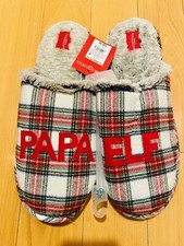 Wondershop Men's Slippers Papa Elf Tartan Plaid Christmas Sz US 13-14 XL XLarge
