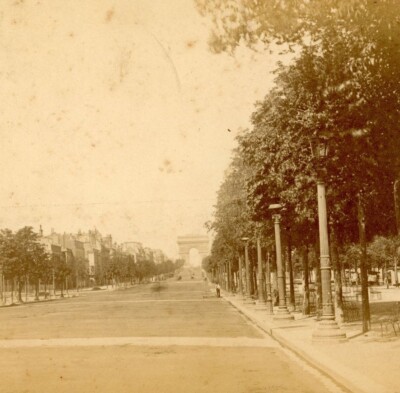 Antike Kabinettkarte Foto Champs Elysees Paris Frankreich Wahrzeichen #35 Geschichte