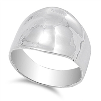 High Polish Wide Dome Large Fashion Ring New 925 Sterling Silver Band ...