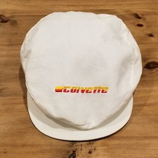 Vintage Corvette Flat Cap Hat Snapback White Car Racing 80s 90s One Size
