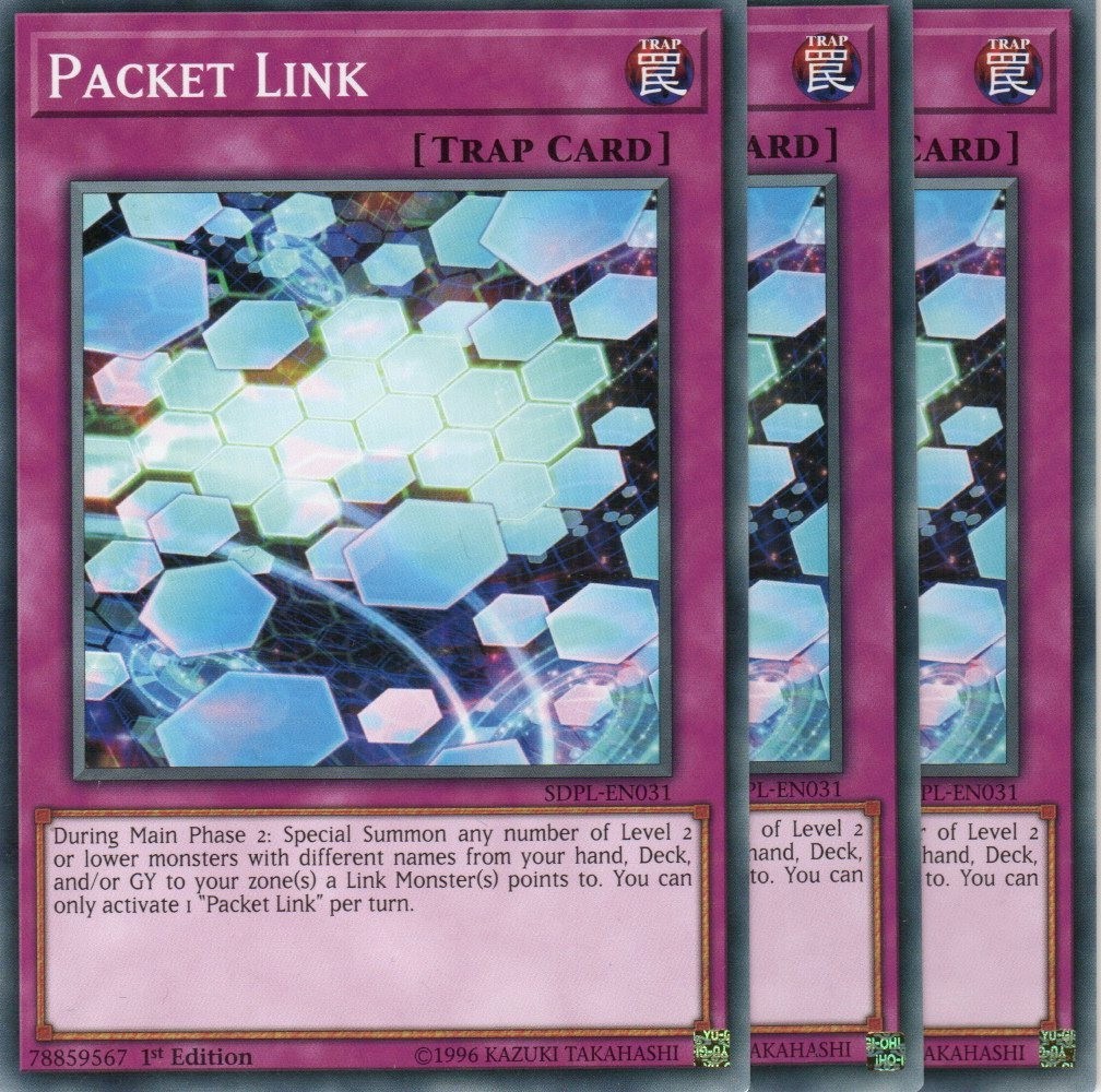 yugioh 3x PACKET LINK SDPL-EN031 COMMON 1ST EDITION ENGLISH