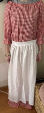 Raggedy Ann Costume Women s One Size Red Gingham Dress Apron Wig Bonnet s/m