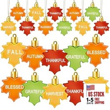 36 Pcs Thanksgiving Ornaments, Fall Leaves Tree Thanksgiving Leaves